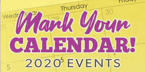 List of education and community events for 2020. 