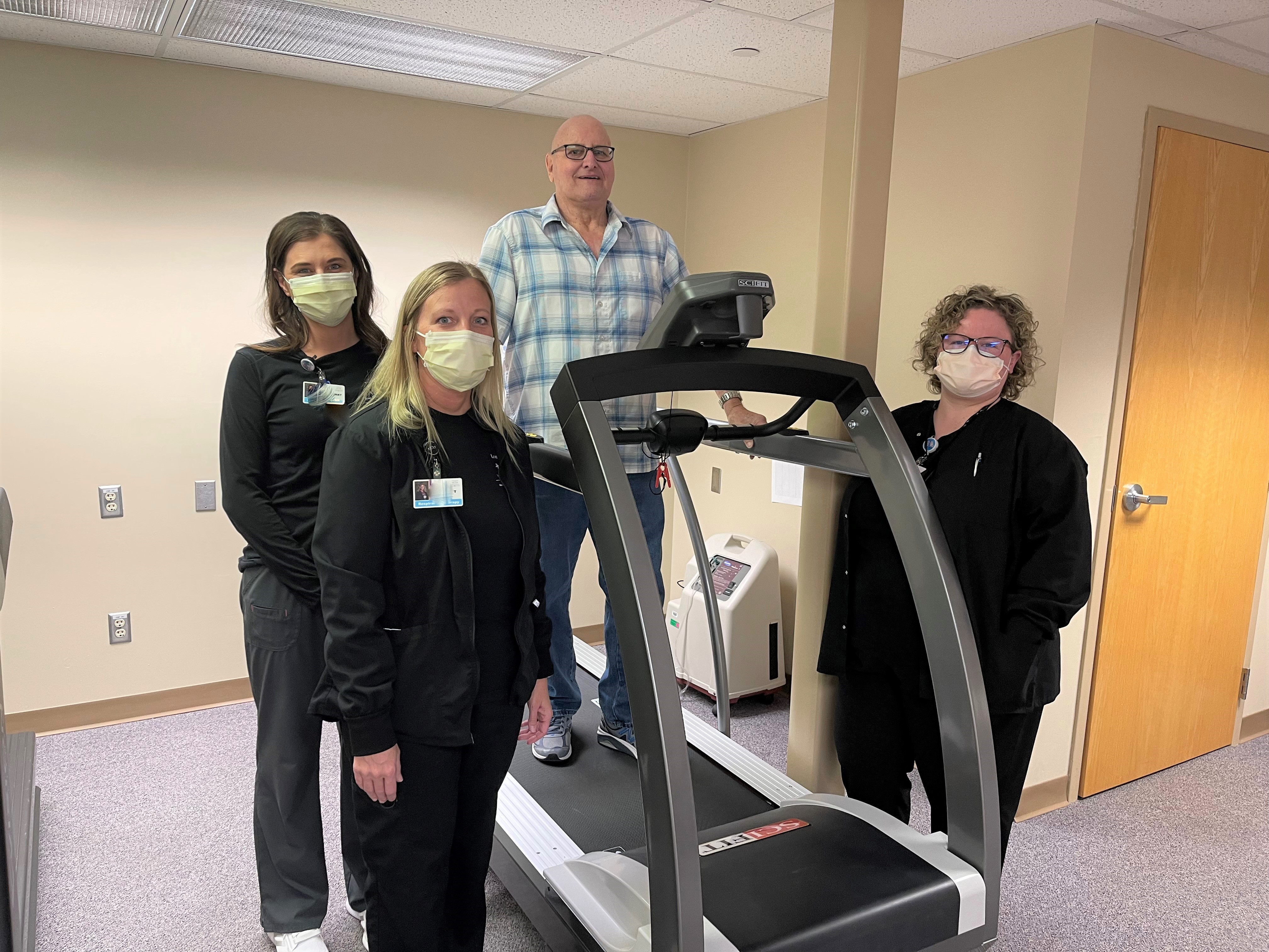 Terry Miller with Loring's Pulmonary Rehab staff