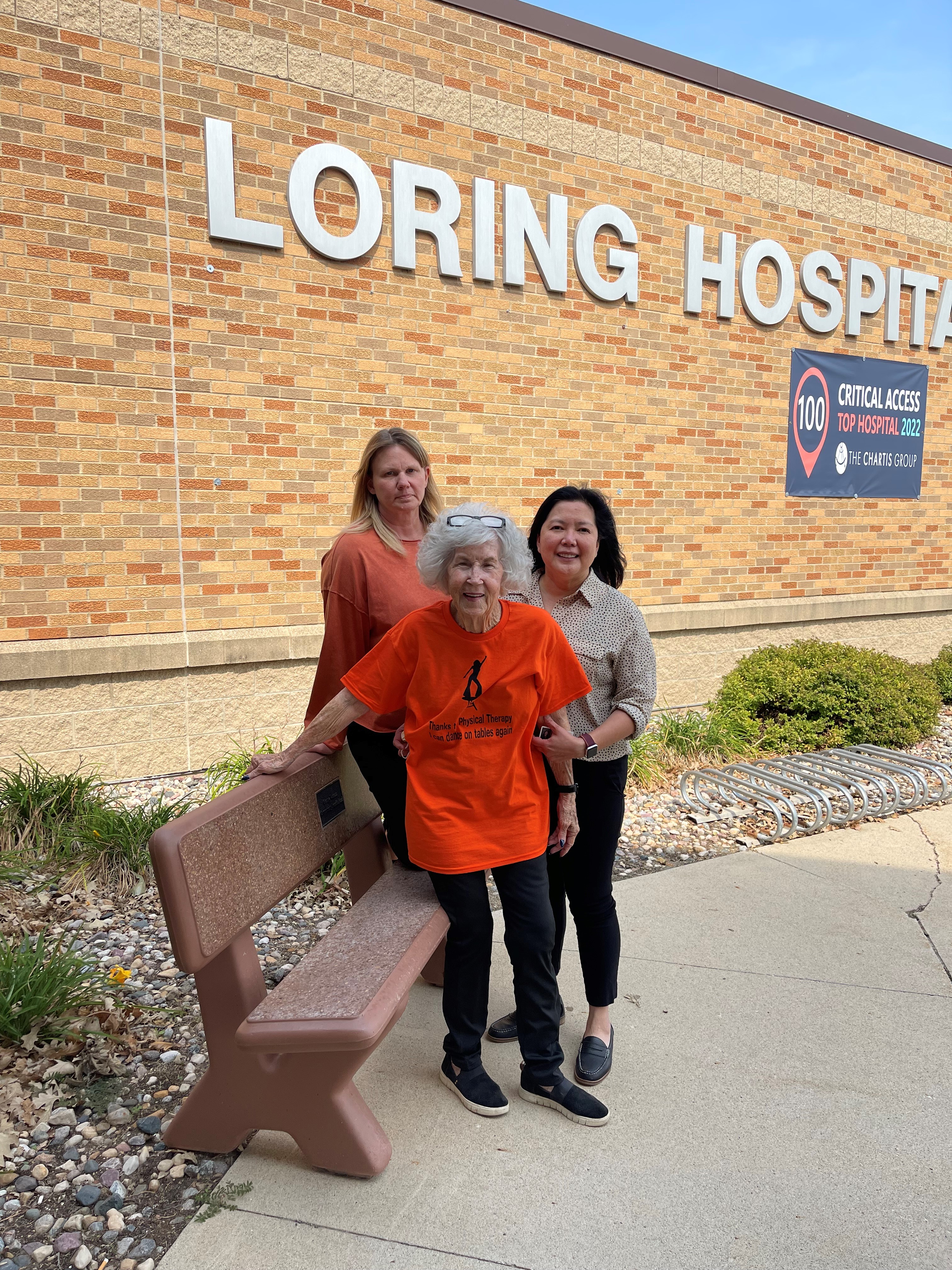 Betty Roeder with Loring's Missy Flynn and Luisa Ching