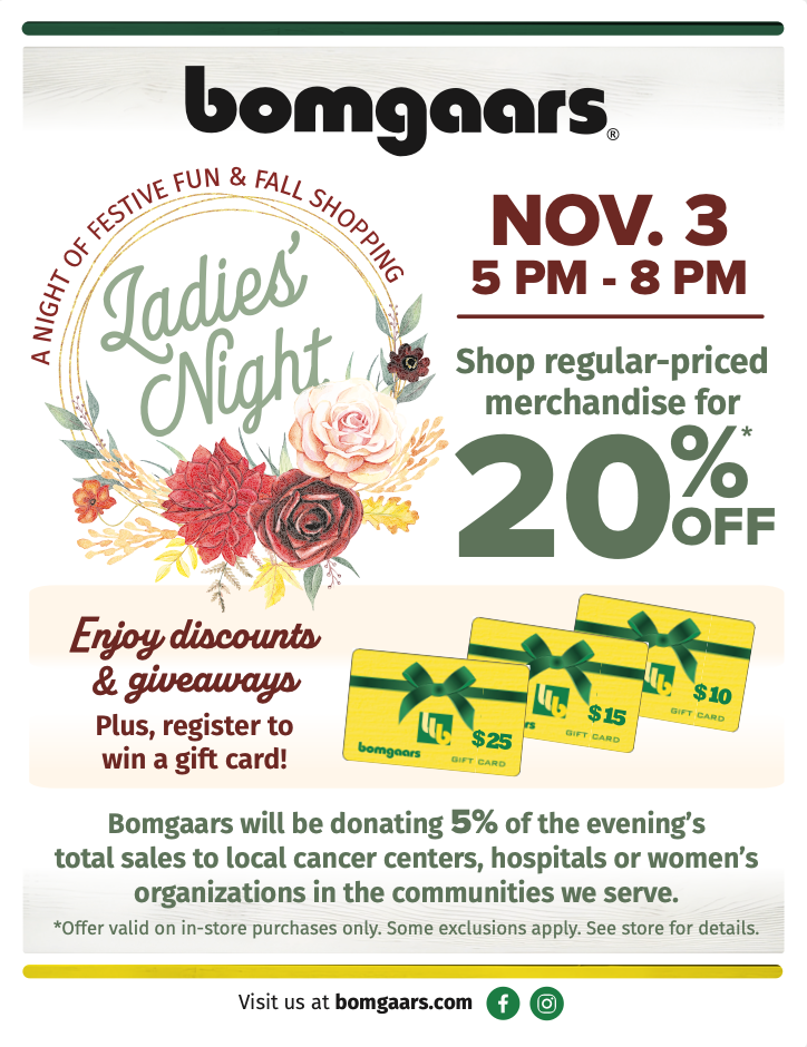 Bomgaars Ladies' Night event - November 3, 2024