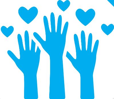 image of volunteer hands